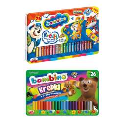 Kredki BAMBINO 26kol.w drewnie+temp. w metalowym opakowaniu MAJEWSKI mix cena za 1 szt (5903235003226)