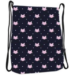 PROMO Plecak na sznurkach ST.RIGHT SO-11 Meow czarny w różowe kotki (5903235623189) - 1