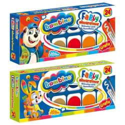 Farby akwarelowe 24 kol. duża pastylka Bambino p18, mix cena za 1 szt (5903235628658)