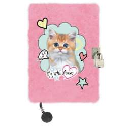 Pamiętnik z kłódką włochacz A5 96k My Little Friend Pink cat (5903235643101)