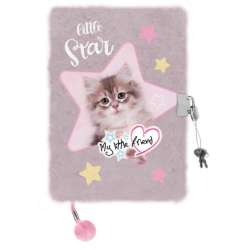 Pamiętnik z kłódką włochacz A5 96k My Little Friend Grey cat (5903235650857)