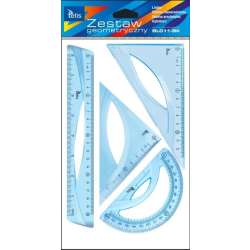 Zestaw geometryczny linijka 20cm niebieski