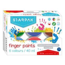 Farby do malowania palcami 6 kolorów 40ml STARPAK (448008) - 1