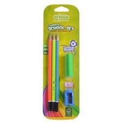 Zestaw ołówki z gumką i temperówką CRICCO - 1