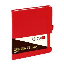 Notatnik A5/80K kratka z gumką czerwony GRAND - 1
