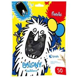 Balon Metal 10"" czarny 50szt FIORELLO