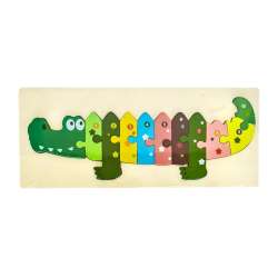 Puzzle drewniane kids z cyframi Krokodyl - 1
