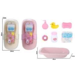 Wanienka do kąpieli lalki + akcesoria 24x49x12cm