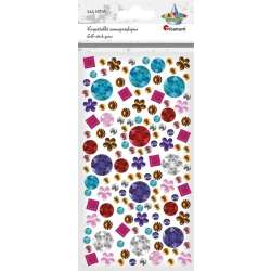 Kryształki samoprzylepne kwiatki, kwadraty 141szt