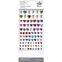 Kryształki samoprzylepne serca mix 84szt - 1