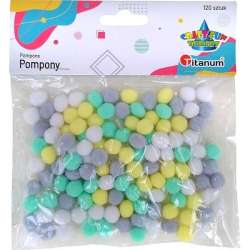 Pompony poliestrowe 10mm mix 120szt - 1