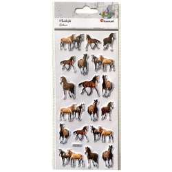 Naklejki wypukłe miękkie konie 18szt - 1