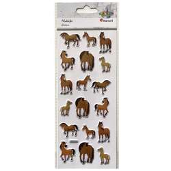 Naklejki wypukłe miękkie konie kreskówkowe 18szt - 1