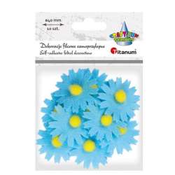 Filcowe dekoracje 3D kwiaty niebieskie 10szt