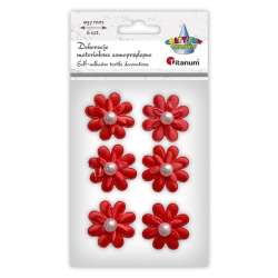 Dekoracje samoprzylepne 3D kwiaty czerwone 6szt