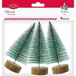 Drzewka plastikowe Choinki 12,5cm x 55mm 3szt ziel