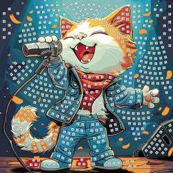 Mozaika piankowa śpiewający kot 25x25cm - 1