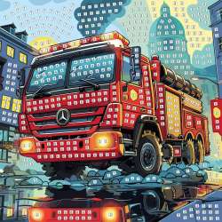 Mozaika piankowa straż pożarna 25x25cm - 1