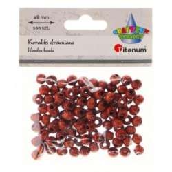 Koraliki drewniane lakierowane brązowe 100szt - 1
