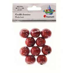 Koraliki drewniane lakierowane brązowe 10szt - 1