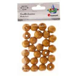 Koraliki drewniane jasno brązowe 25szt - 1