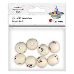 Koraliki drewniane emotki 8szt - 1