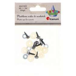 Oczy do maskotek plastikowe 10mm z mocowaniem 8szt