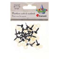 Nosy do maskotek plastikowe trójkątne 9x7mm 20szt