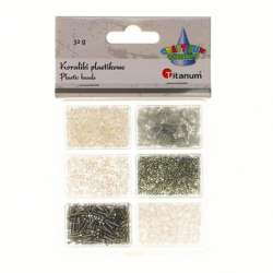 Koraliki plastikowe 6 rozmiarów 32g