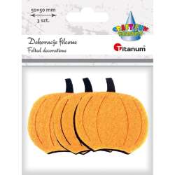 Dekoracje filcowe dynie 3D 50x50mm 8szt - 1