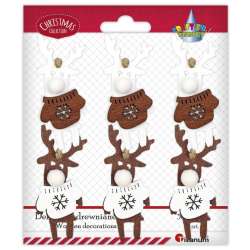 Zawieszki drewniane renifery w sweterkach 6szt