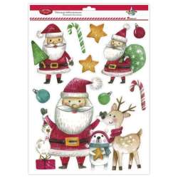 Dekoracje elektrostatyczne Mikołaje 10szt