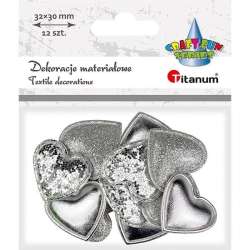 Dekoracje materiałowe serca 32x30mm