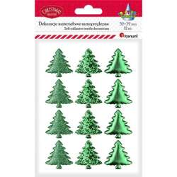 Dekoracje samoprzylepne choinki 12szt