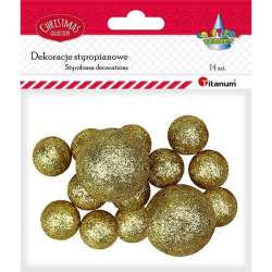 Styropianowe kulki 16/25/27mm złote 14szt