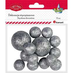 Styropianowe kulki 16/25/27mm srebrne 14szt
