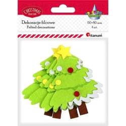 Dekoracje filcowe 3D choinki 60x75mm 4szt