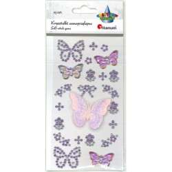 Kryształki samoprzylepne motyle 23szt - 1