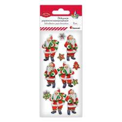 Dekoracje samoprzylepne 3D Mikołaje 11szt - 1
