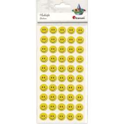 Naklejki wypukłe emotki 15mm żółte 50szt
