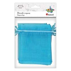 Woreczki z organzy turkusowe 9x12cm 6szt - 1