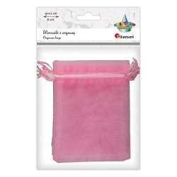 Woreczki z organzy różowe 9x12cm 6szt - 1