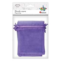 Woreczki z organzy wrzosowe 9x12cm 6szt - 1