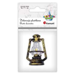 Lampa naftowa 37x50mm plastikowa miniaturowa złota