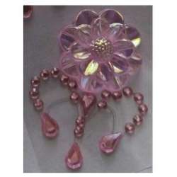 Kryształki samoprzylepne kwiaty 35x50mm róż 8szt - 1