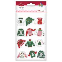 Naklejki wypukłe świąteczne sweterki 12szt