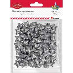 Styropianowe gwiazdki 20x18mm srebrne 60szt