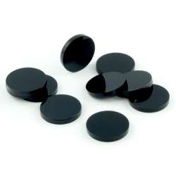 Znaczniki akryl czarne okrągłe 22x3mm 10szt