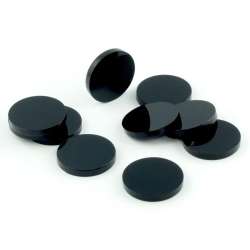 Znaczniki akryl czarne okrągłe 20x3mm 10szt