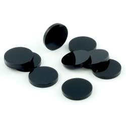 Znaczniki akryl czarne okrągłe 15x3mm 10szt